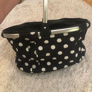 Collapsible polka dot tote - very lightly used